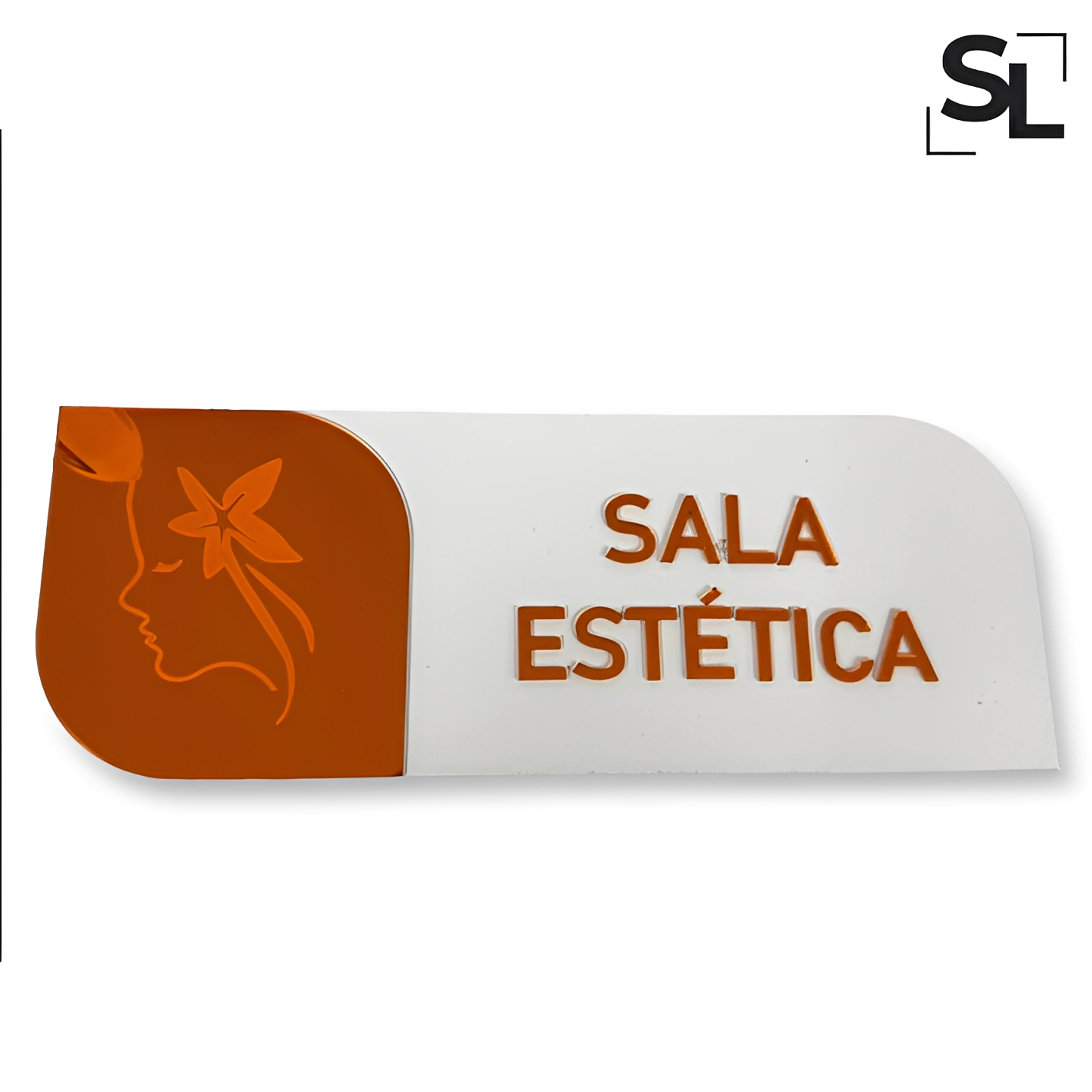 Placa Sinalização de Ambiente em Acrílico & MDF - Branco