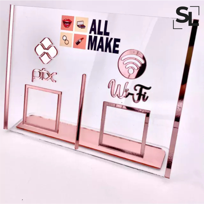Placa em Acrílico com 1 ou 2 QR Codes