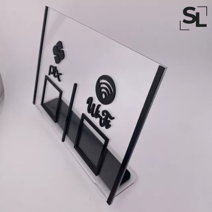 Placa em Acrílico com 1 ou 2 QR Codes