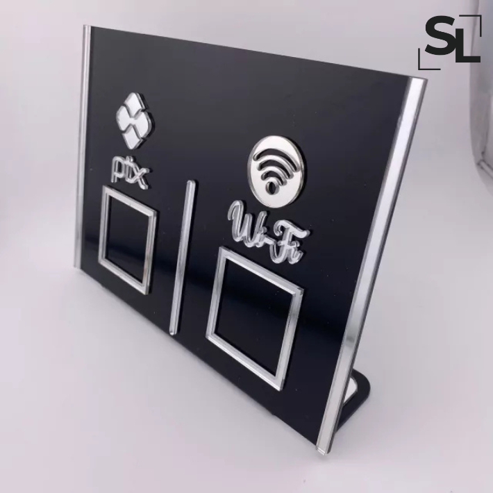 Placa em Acrílico com 1 ou 2 QR Codes