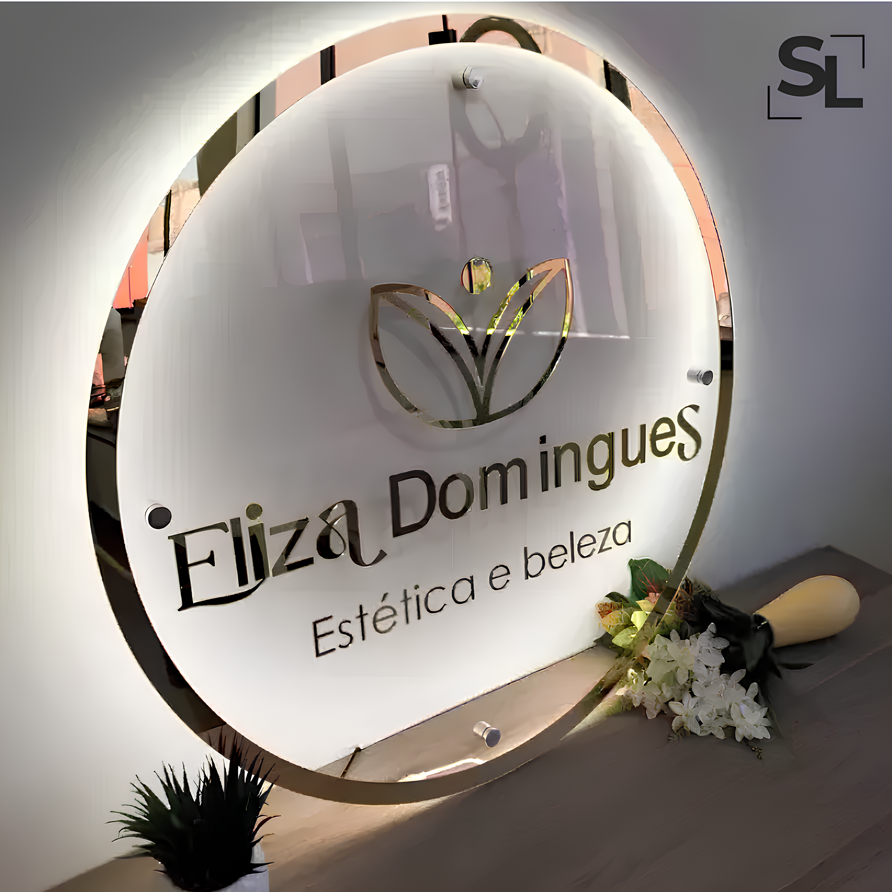 Placa em Acrílico Sobreposta com Led Personalizada