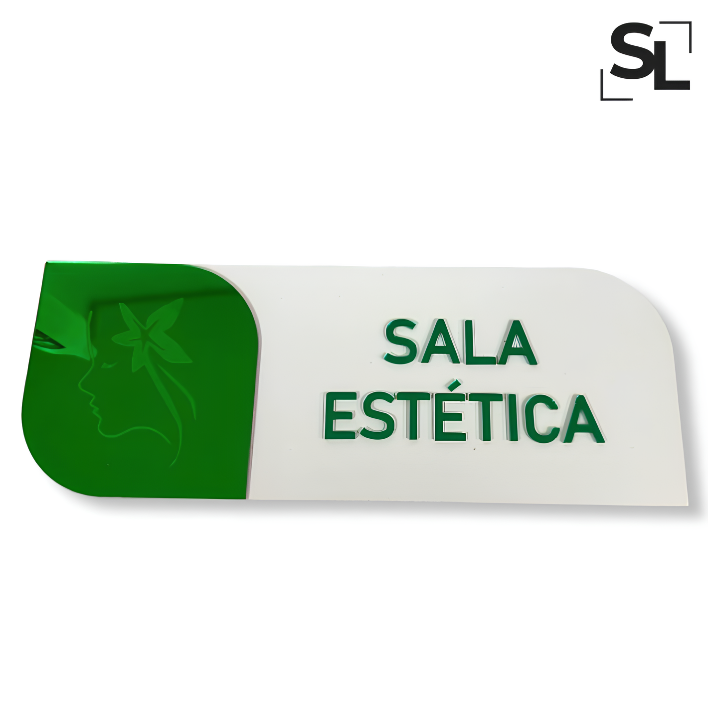 Placa Sinalização de Ambiente em Acrílico & MDF - Preto
