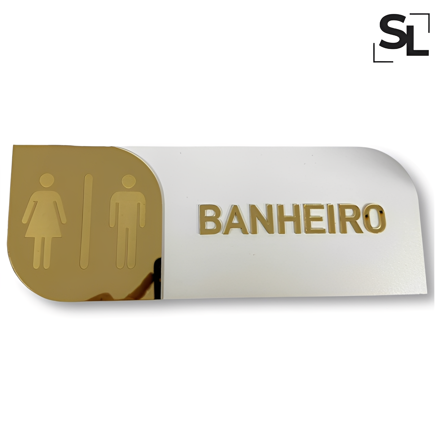 Placa Sinalização de Ambiente em Acrílico & MDF - Branco