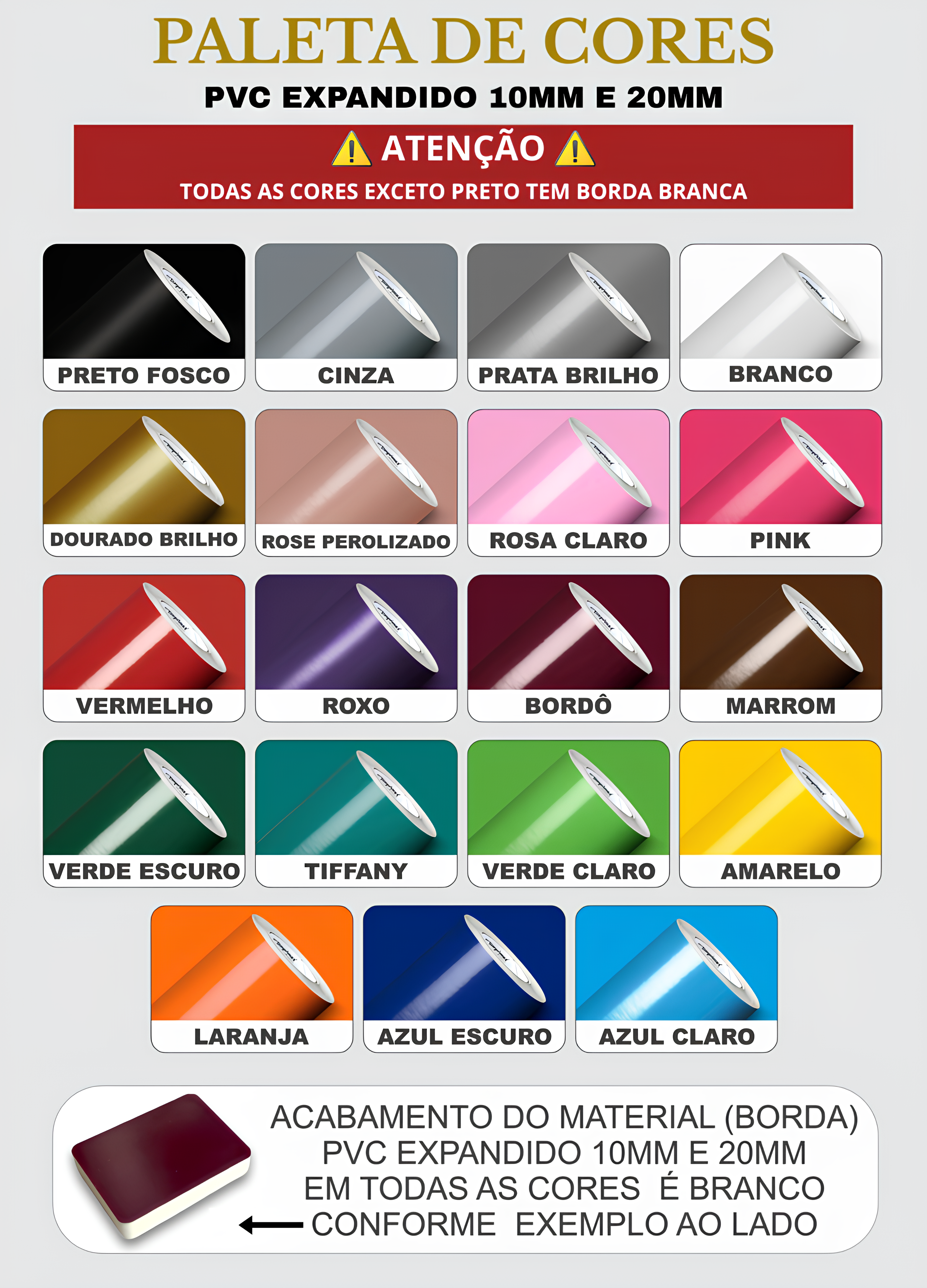 Letreiro Externo em PVC 10MM & 20MM